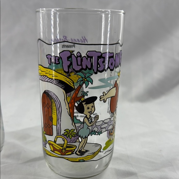 The Flintstones Cartoon Glasses Set Vintage 1991 Hardees - Picture 4 of 8